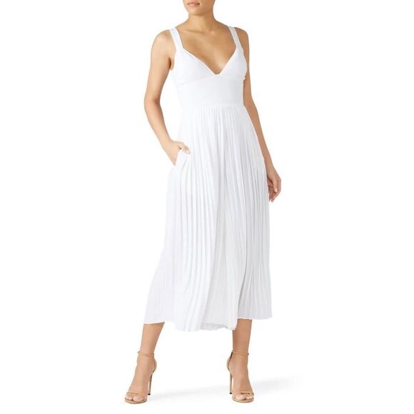 NWT Vince Pleated Jumpsuit in Optic White - Picture 1 of 14